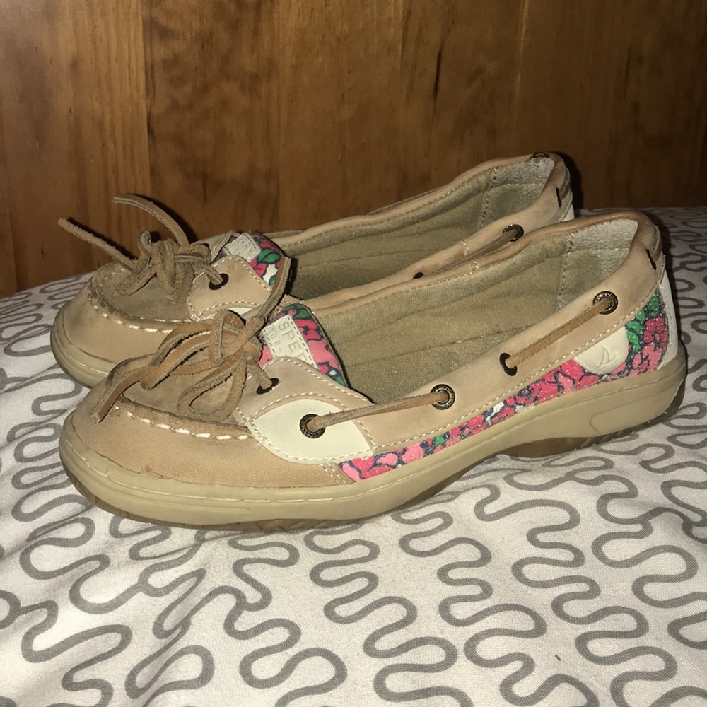 Sperry Angelfish Top-Siders (floral w/ sequins)